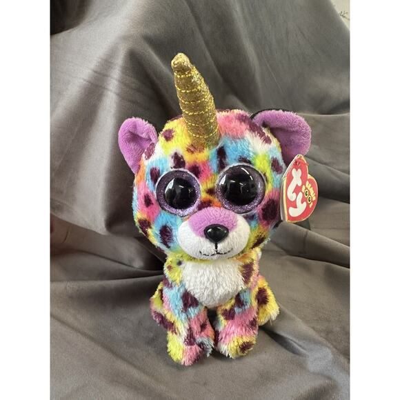 Ty Beanie Boos 6" Giselle the Leopard Unicorn 2021 Bean Bag Plush No Tag - Picture 9 of 9